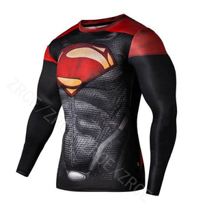 Compression Shirt Workout Training Fitness Men Cosplay Rashgard Plus Size Bodybuilding T shirt 3D Printed Superman Tops For Male