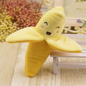 Transer Pet Supply 1pc Plush Banana Shape Dog Squeak Sound Toys Fruit Interactive Cat Dog Toy 80406